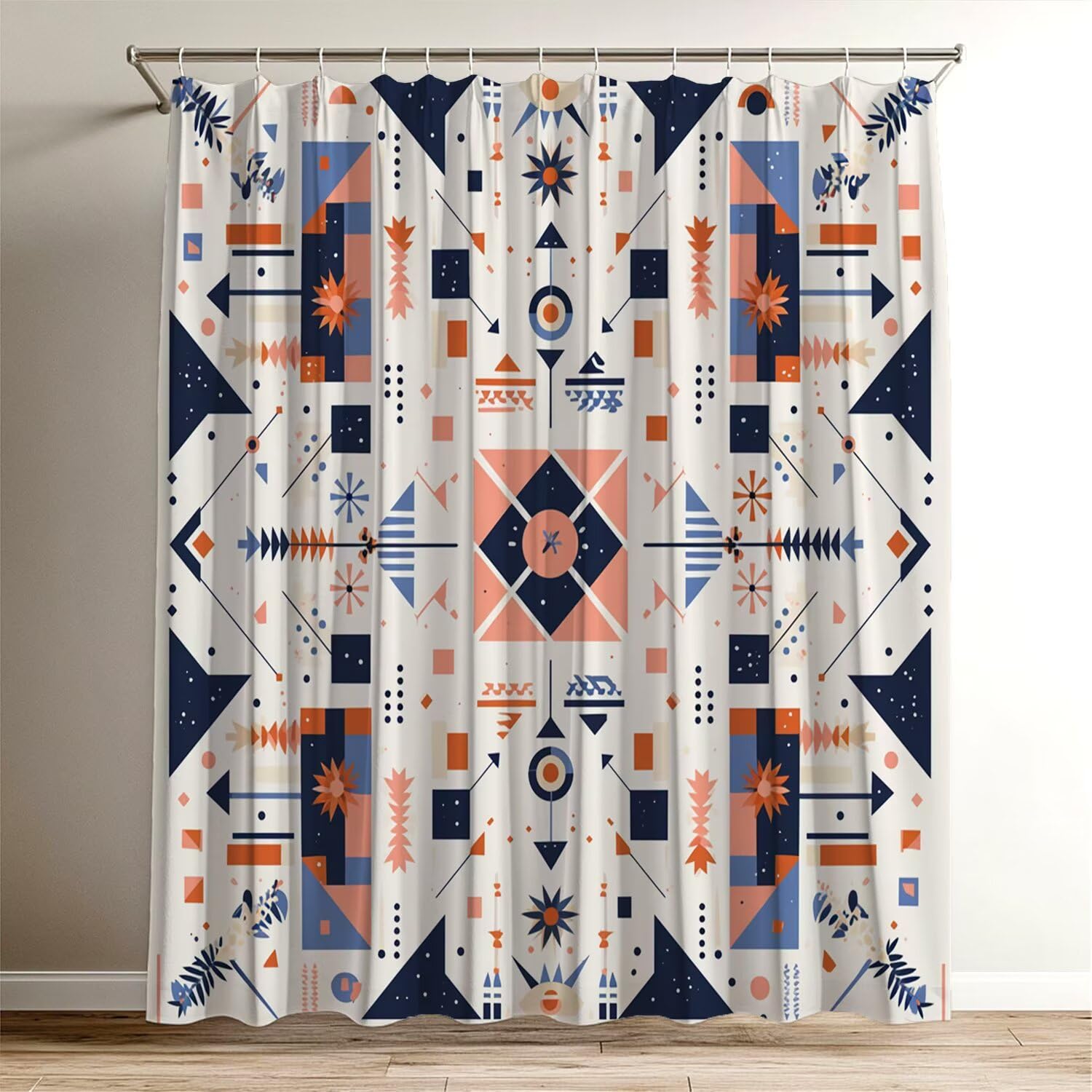 Rideau de douche bohème 100x120 en polyester imperméable avec crochets