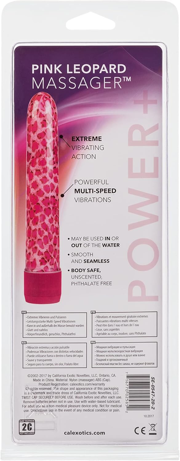 CalExotics Houston Pink Leopard Vibrator, 6.5"