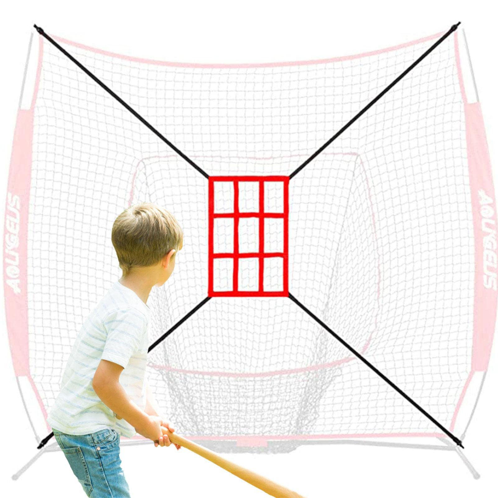 backlight Red de práctica de béisbol: red de entrenamiento portátil para picking batching batching batting, bloqueo de béisbol, red portátil para todos los niveles y niños