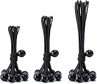 Vista 18 de Paquete de 30 cuerdas elásticas de bolas, 6 pulgadas, resistentes para toldos, lonas, cuerdas elásticas para camping, tiendas de campaña, carga