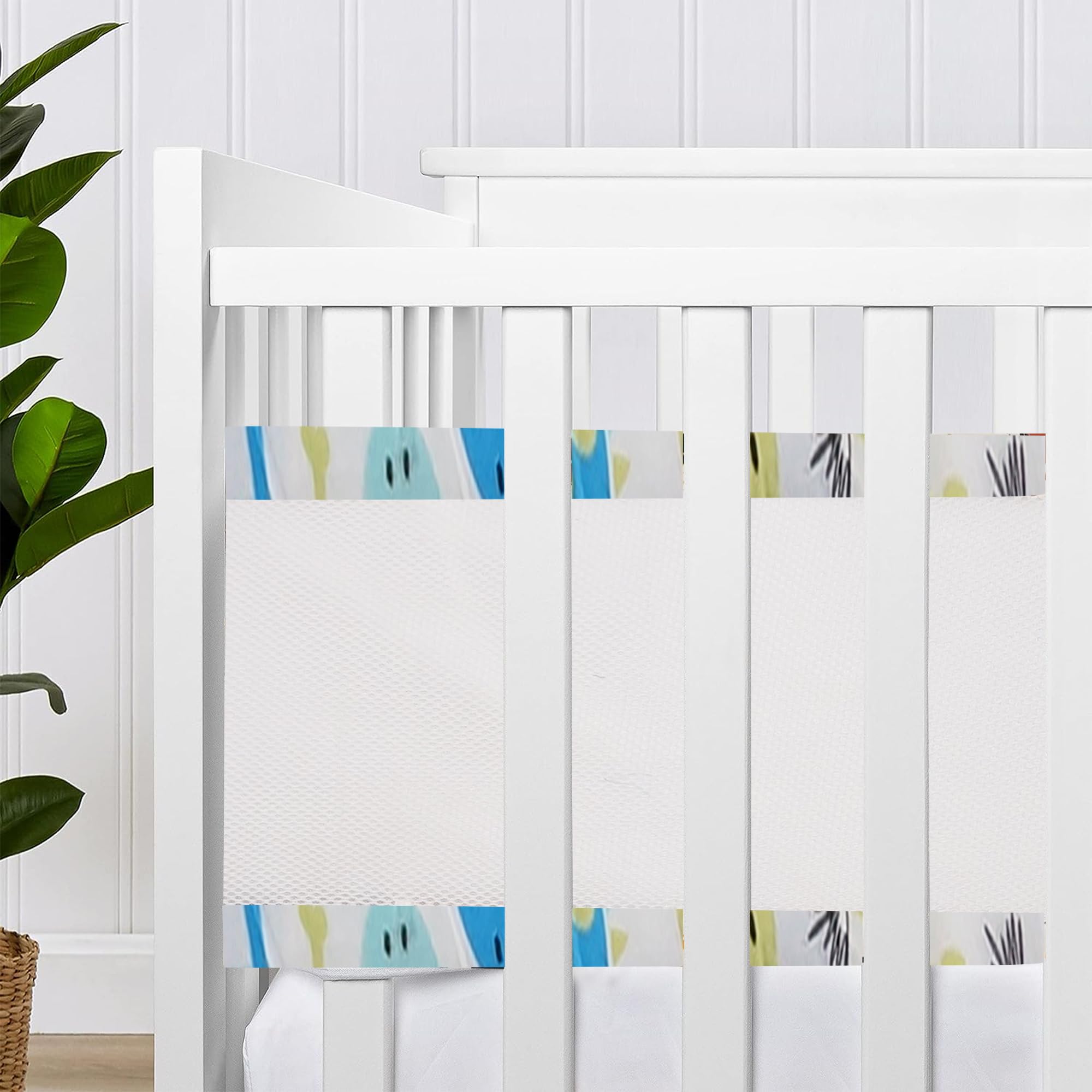 Oscar Home Breathable Mesh Crib Liner Crib Liner Best for Your Baby Safety | Fits Full Four Sides of Crib Bed 28 x 360 cms (Esquire)