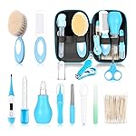 Baby Grooming KitInfant Safety Care Setwith Hair Brush Comb Nail Clipper Nasal Aspirator, Baby Essentials Kit for Newborn Girls Boys (14 PC-Blue Kit)