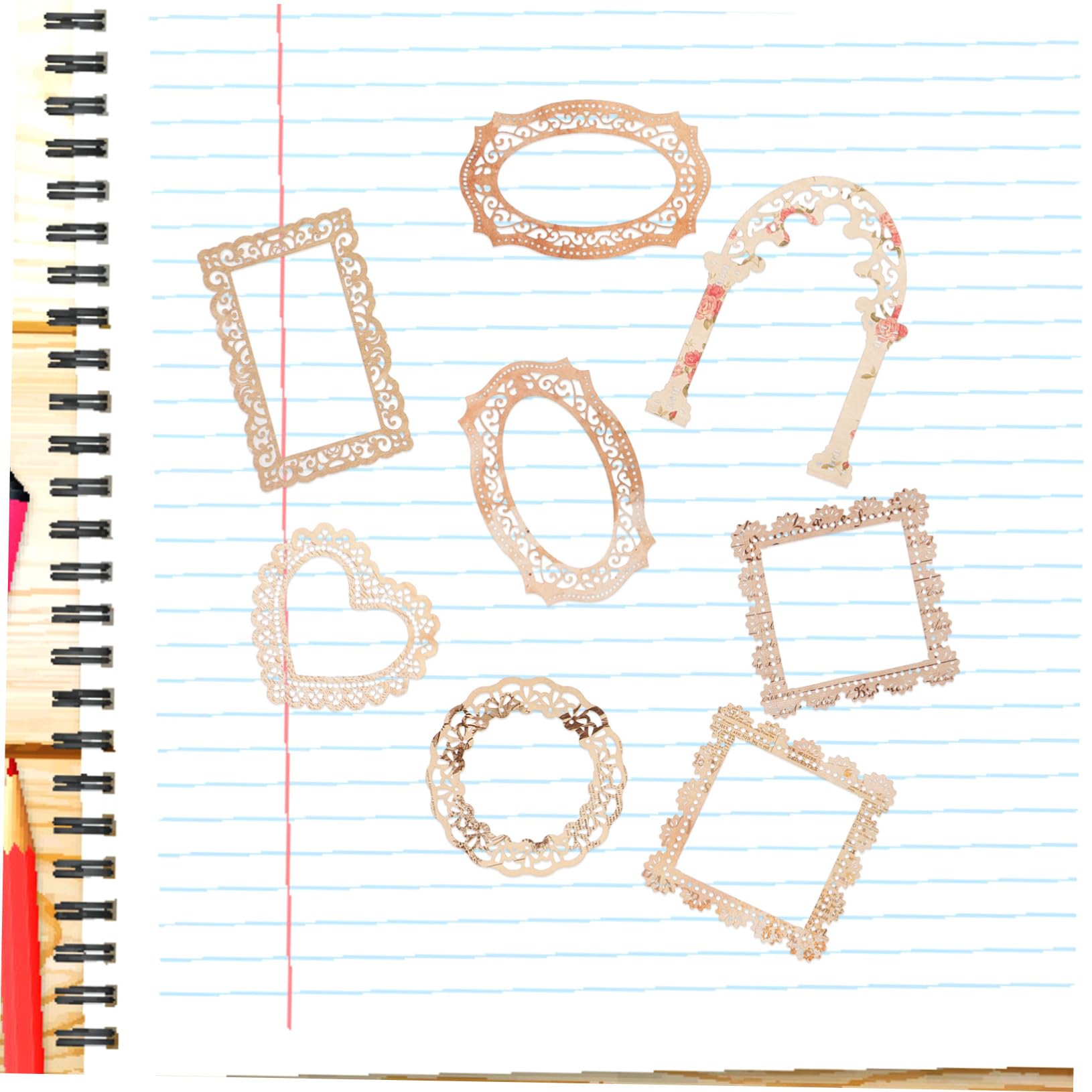 SHINEOFI 4 Sätze Hohler Spitzenrand Taschentuch Schrottbuch Rahmen Gemustertes Bastelpapier Dekoratives Papier Bastelmaterial Sammelalbumpapier Sammelalbum Diy Papier 60 Blätter * 4