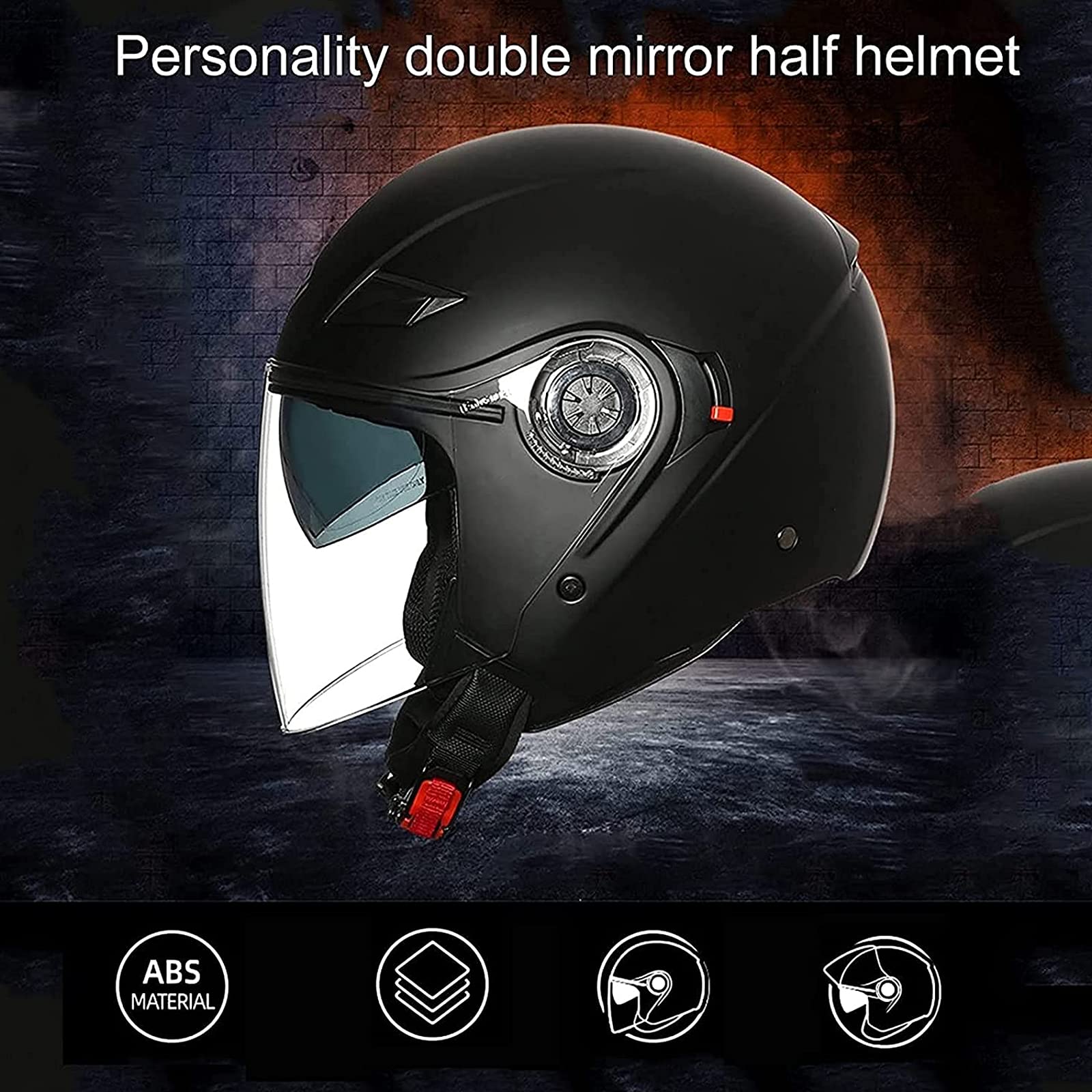 Casco Jet Vintage Per Moto E Scooter - Leggero (800g), DOT, Per Uomo E Donna