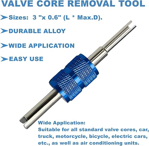 Miniatura 5 de Extensores de vástago de válvula doble de 2 pulgadas, juego de 2 unidades, resistentes, de 1.969 in, recto, de metal, extensiones de vástago de