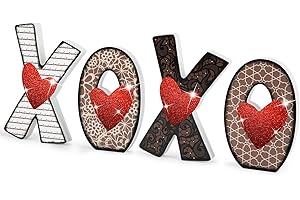 Teal Valentines Decor | XOXO Wooden Signs for Wedding, Bridal Shower