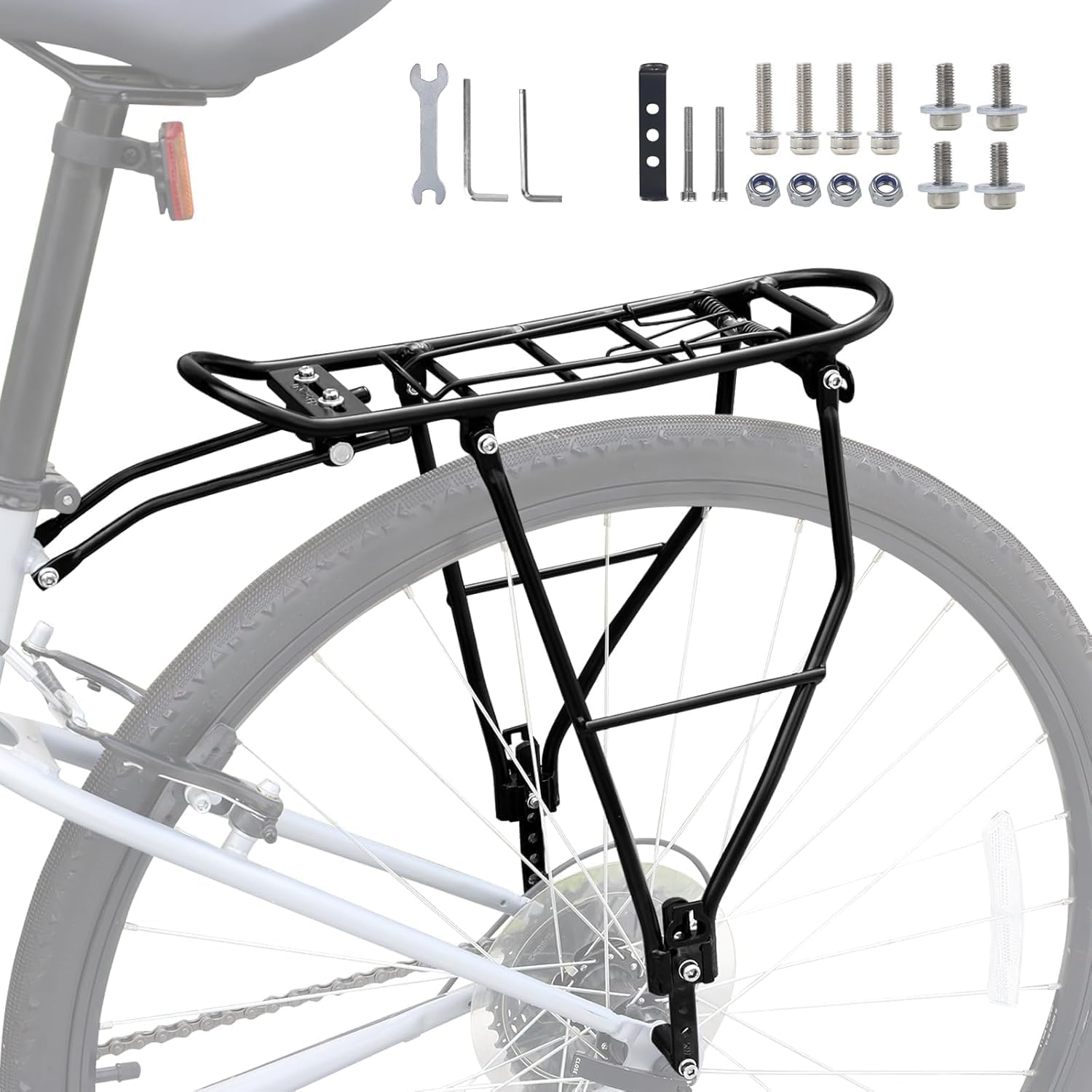 ZUKKA Portapacchi Posteriore Alluminio Portante Altezza Regolabile Adatto per 24-28 Pollici 700C Bicicletta Da Strada
