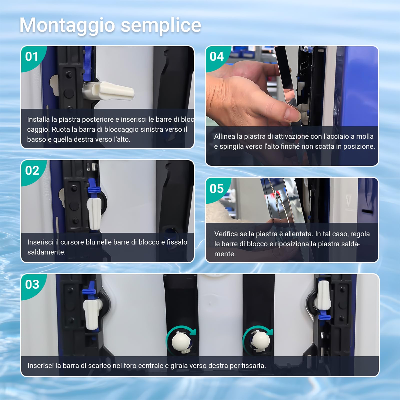 Placca di Comando WC Vetro Temperato per Geberit Sigma,Bianco | per Sigma 01/20/30 Cassetta Scarico Incasso,Risciacquo a due Quantità,UP300/UP320,246 × 164 mm