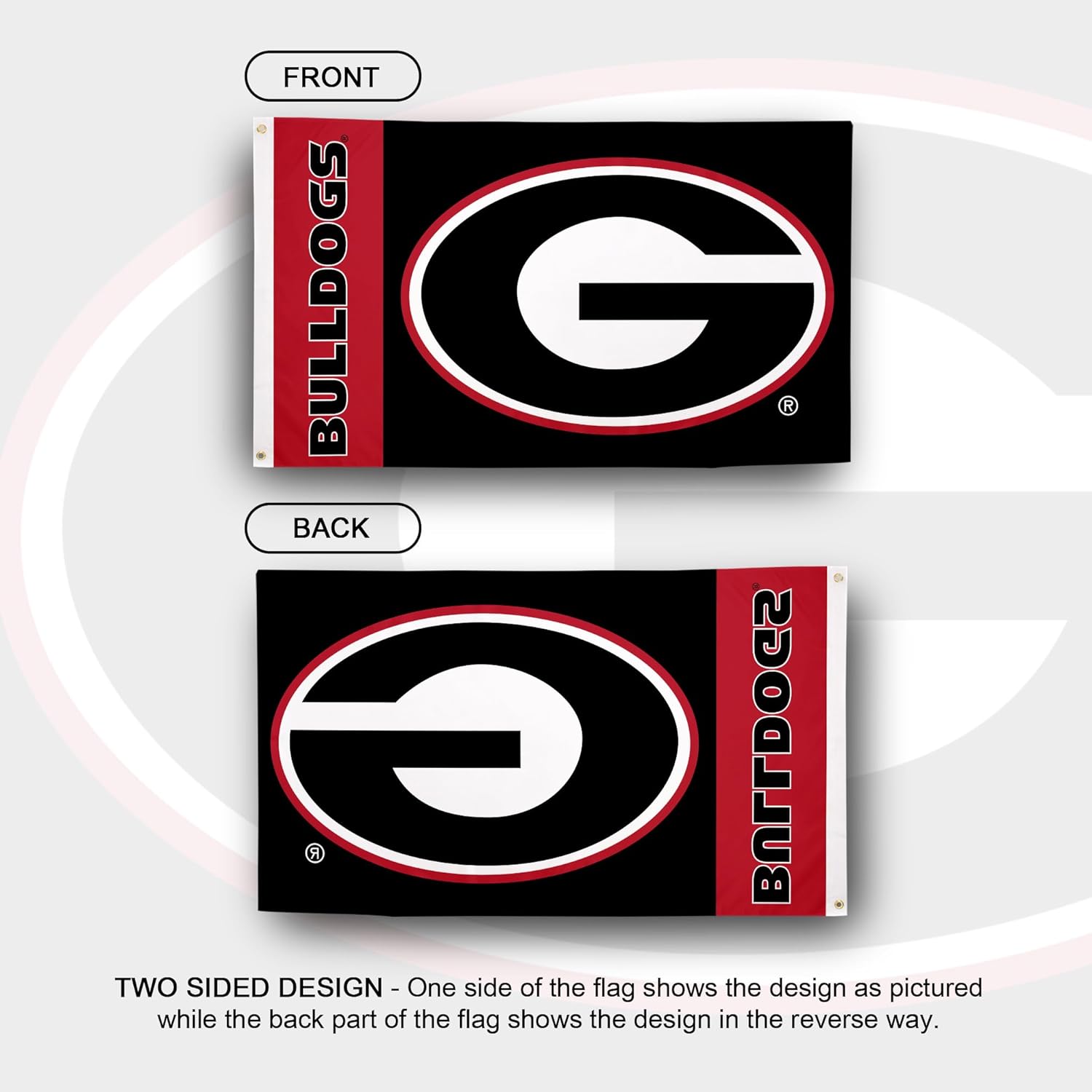 Desert Cactus University of Georgia Flag Bulldogs UGA Dawgs Banners 100% Polyester Indoor Outdoor 3x5 feet Flags (Team Name)