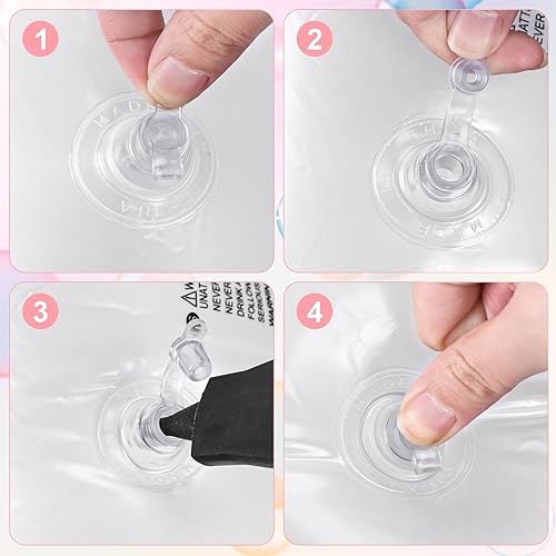 Miniatura 4 de Whaline Flotador inflable de 3 piezas para piscina con forma de corazón, flotador, tumbonas, tubo para verano, piscina, playa, despedida de soltera