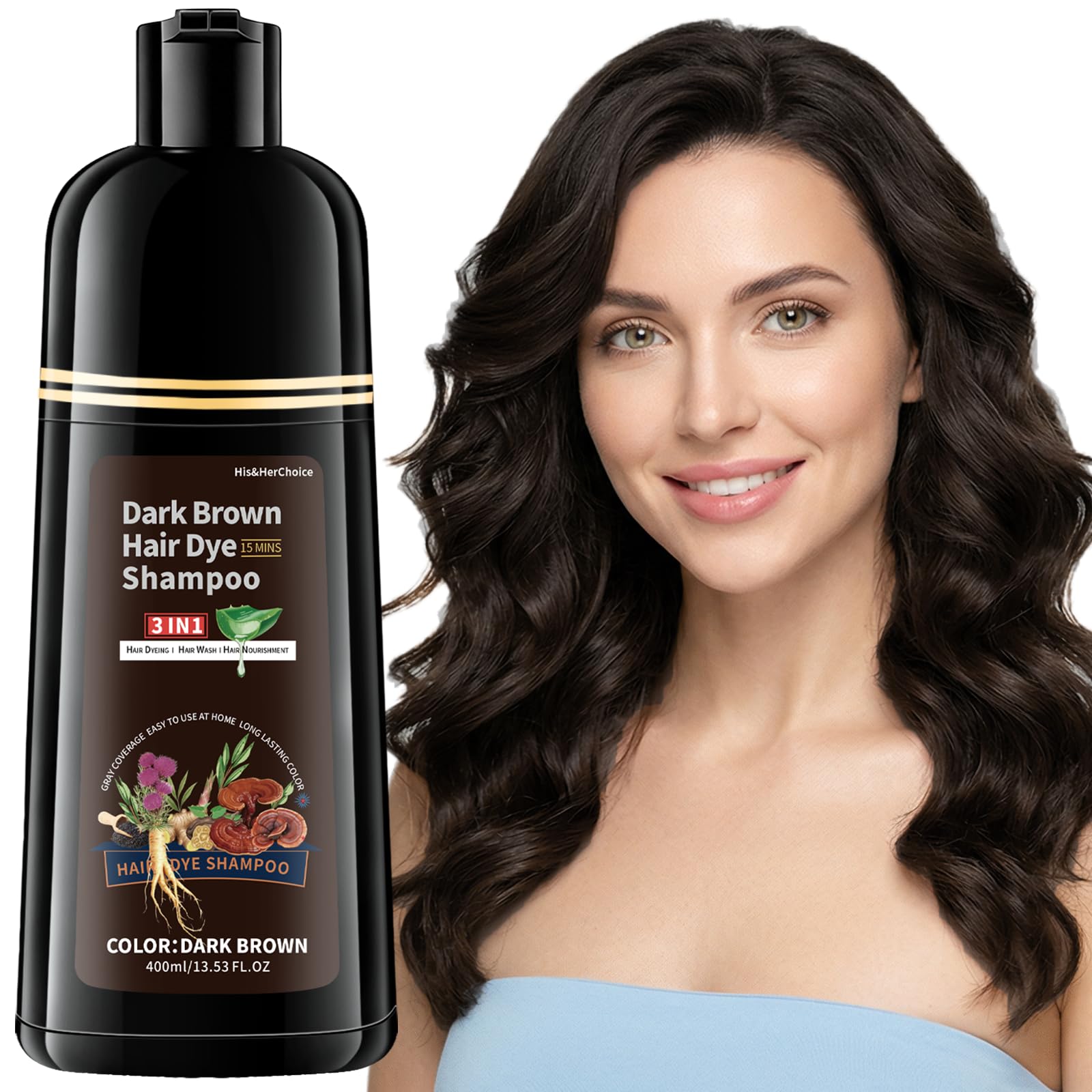 HIS&HERCHOICE Dark Brown Hair Dye Shampoo