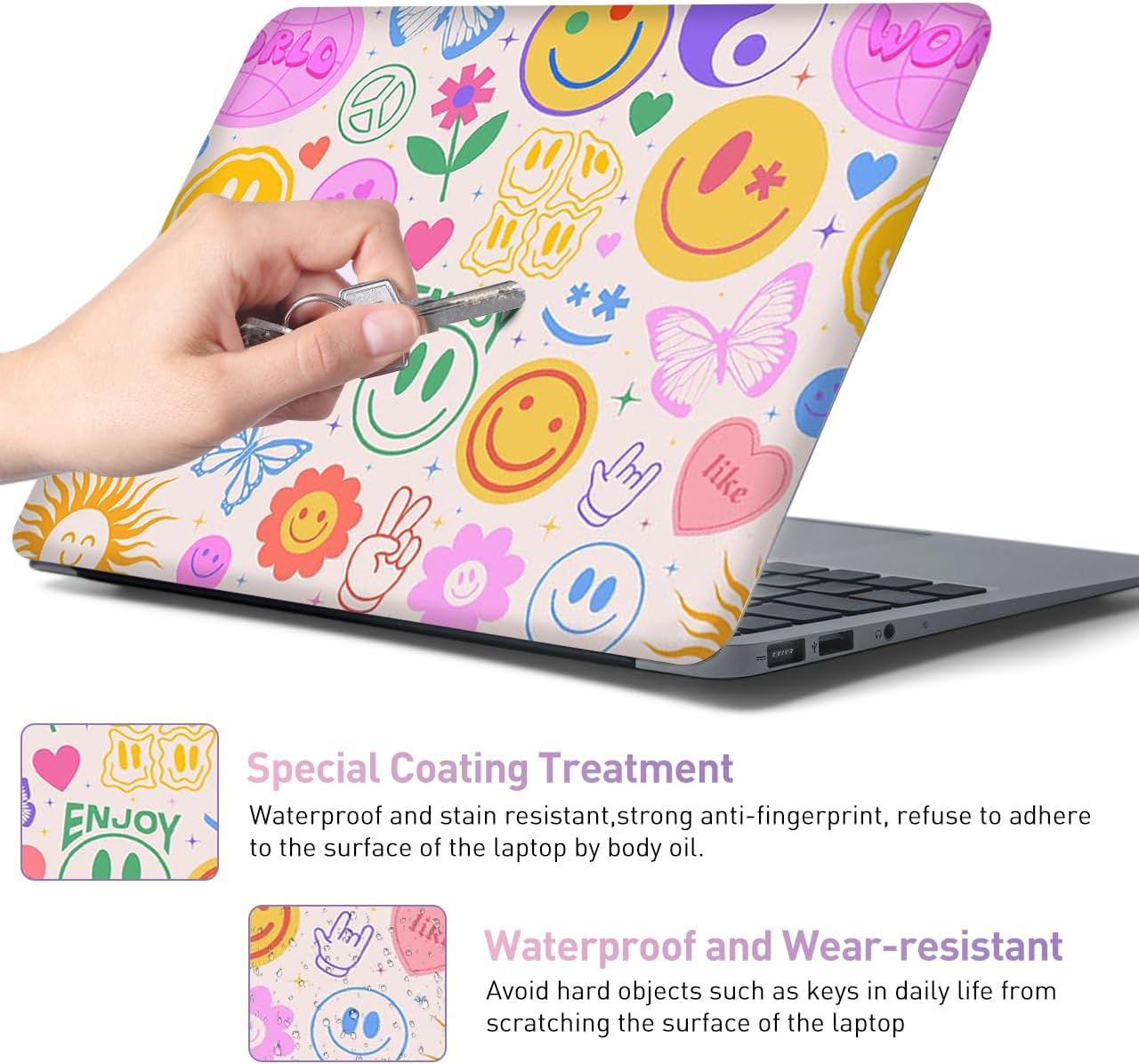 12.1 13 13.3 14 15.4 15.6 Inch Laptop Skin Decal, Laptop Skins Stickers Decals for Notebook PC, Universal Reusable Vinyl Laptop Cover Sticker, Waterproof Art Decal Protector I Cute Funny Style image 4 of 8 B0D28XVTQB