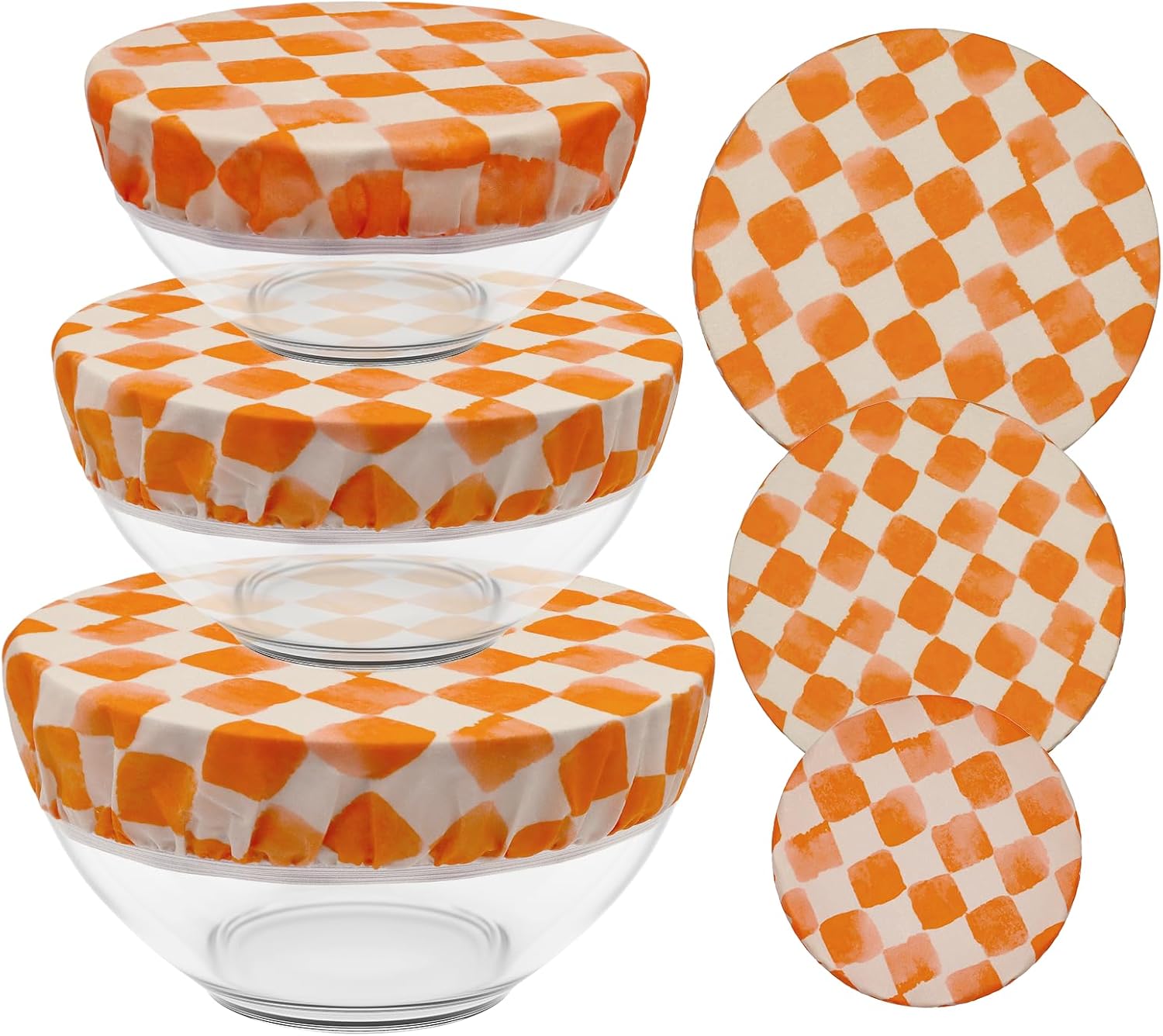 3 Pcs Beeswax Bowl Covers Reusable Cloth Cotton Bowl Covers Elastic Beeswax Food Wraps Elastic Fabric Cover Kitchen Storage Containers Lids for Bread Proofing Food Storage