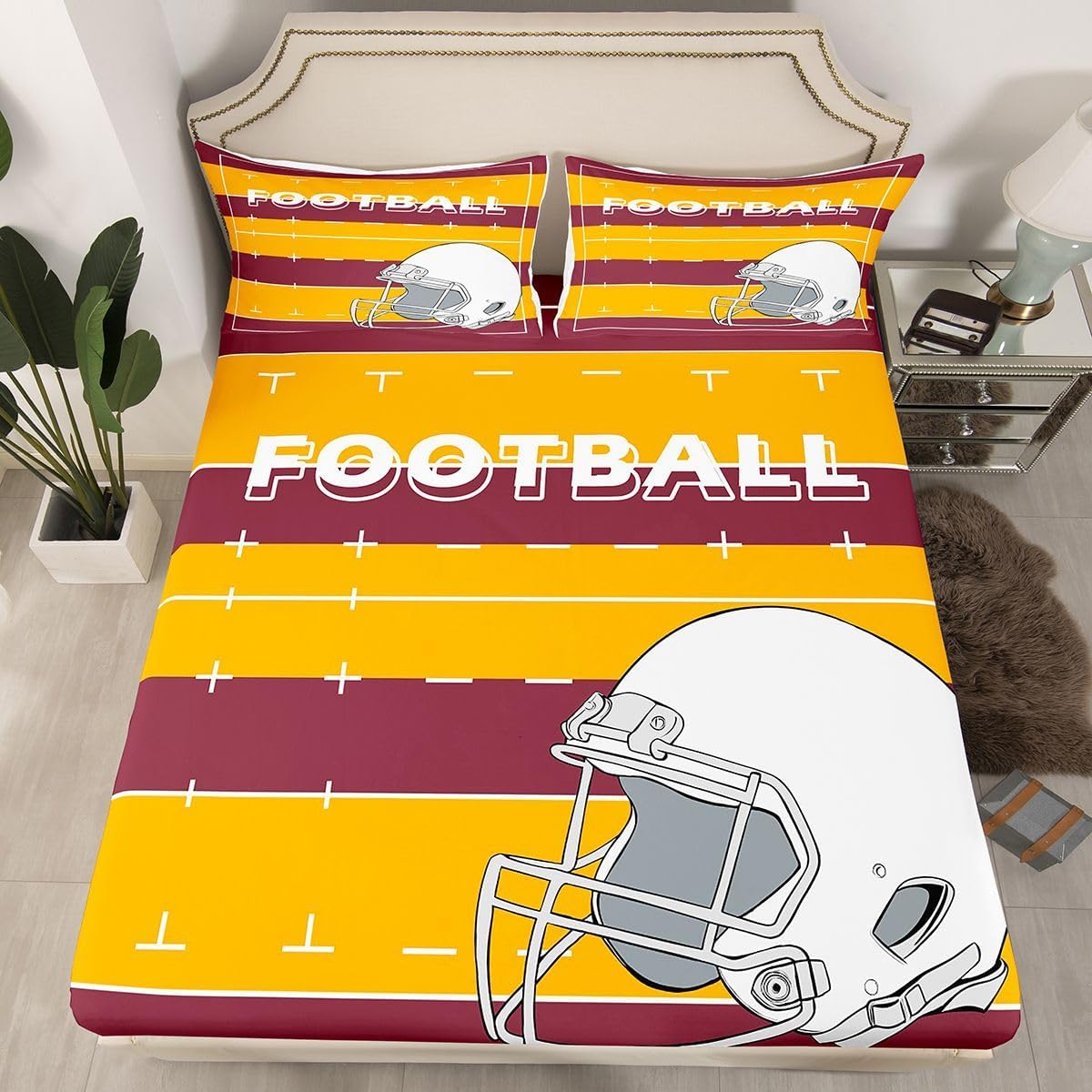 Erosebridal Football Fans Sheets for Boys - Twin Sports Bedding Set with 1 Pillowcase
