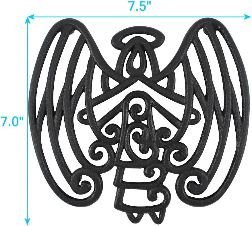 Suреr Bіg Clеаrаnсе! Cara's Casa Angel Trivet - Cast Iron - for Kitchen and Dining Table - Wall Art or Decoration Accessory - Housewarming, Black Gеt Chеар Prісе Cara's Casa Angel Trivet - Cast Iron - for Kitchen and Dining Table - Wall Art or Decoration Accessory - Housewarming, Black