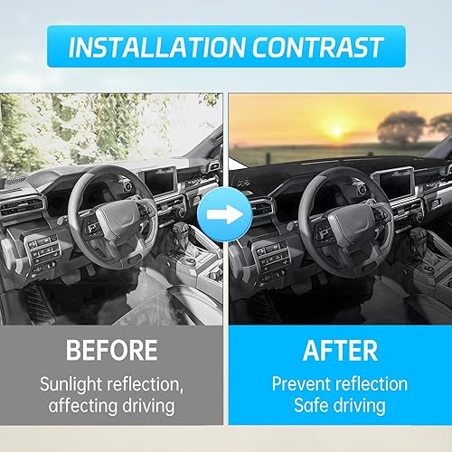 Miniatura 8 de MASHA Cubierta de salpicadero para Dodge Ram, alfombrilla de franela para salpicadero compatible con Dodge Ram 1500 2500 3500 2019-2023 2024 2025