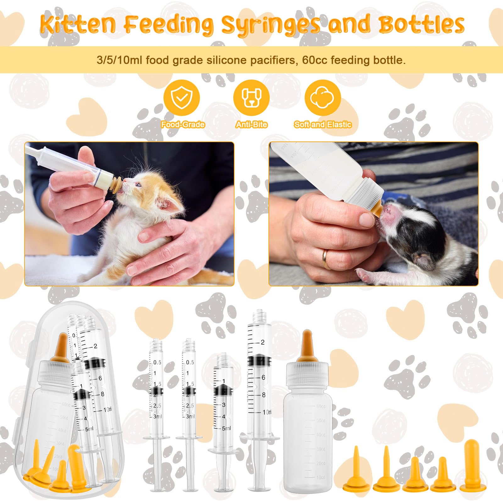 Puppy Kitten Whelping Kit Geburtshilfsmittel für Neugeborene Welpen und Kätzchen für die Haltung von Kätzchen Hunde Katzen Fütterung Sets Supplies umfasst Whelping Halsbänder Rekord