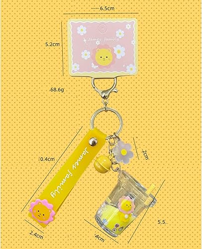 Miniatura 6 de Rertnocnf Lindo llavero de animal líquido flotante Kawaii llaveros mochila colgante colgante pulsera llavero llavero para niñas mujeres