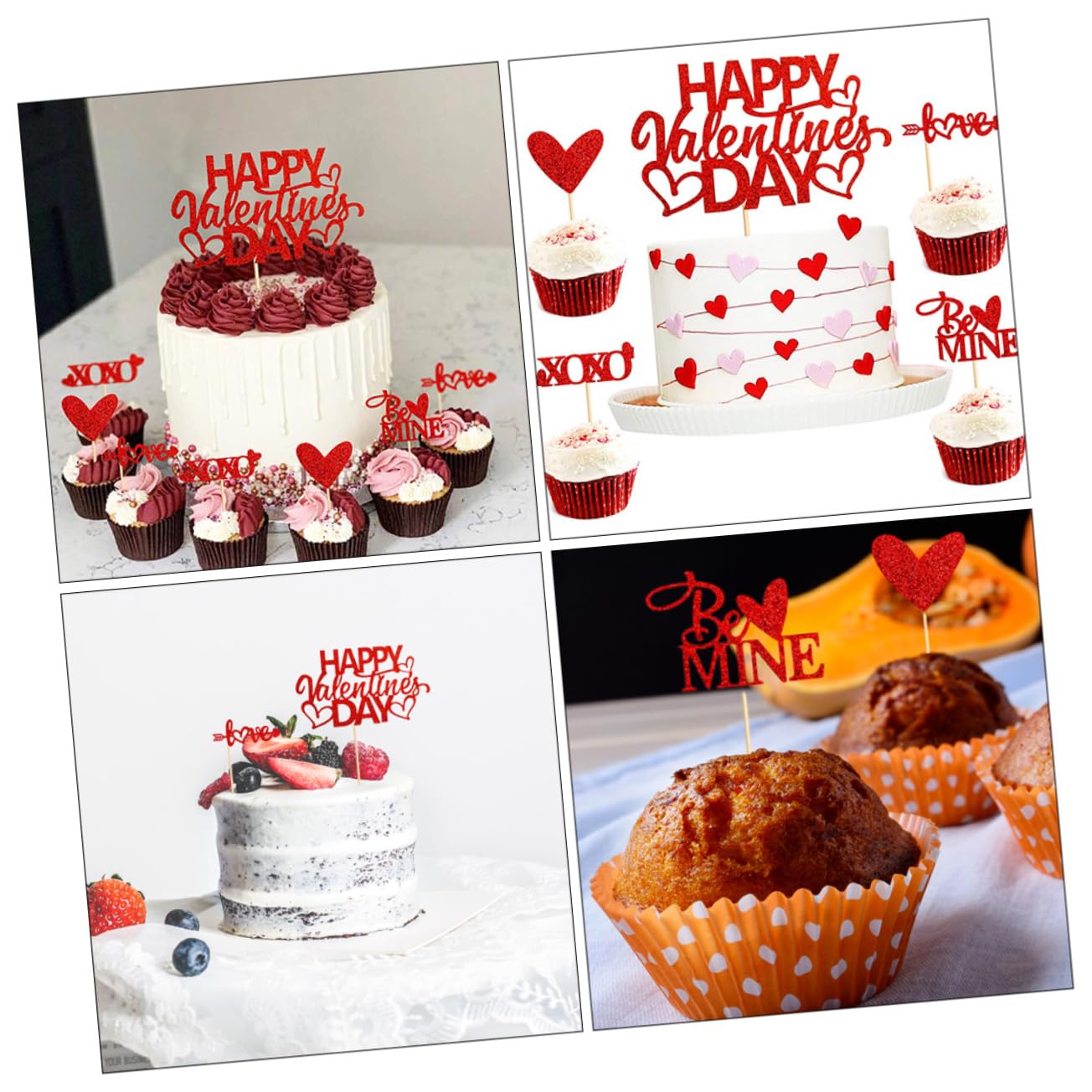 Alasum 250pezzi Decorazioni Cuore Per Torte Di Toppers Per Cupcake e Dessert Sicuri e Riutilizzabili Atmosfera Romantica Per Feste e Matrimoni