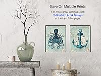 Vista 6 de Yellowbird Art & Design Nautical Decor - Beach Wall Art - Coastal Wall Decor - Ocean Wall Decor - Ocean octopus Wall Art - Sea Wall Art - Rustic