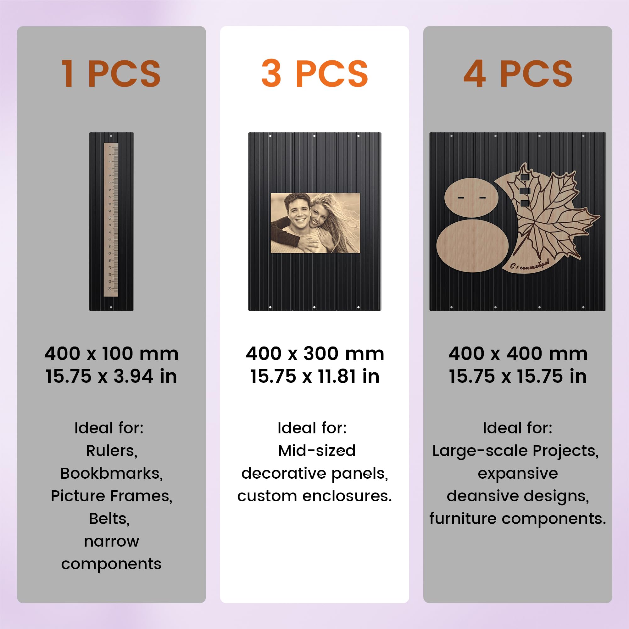 Honeycomb Wabentisch für Laser Graviermaschine, 400×300 mm modulare Laser Schneidplatte, weniger Brandspuren und bessere Luftzirkulation, Arbeitsfläche für Lasergravierer