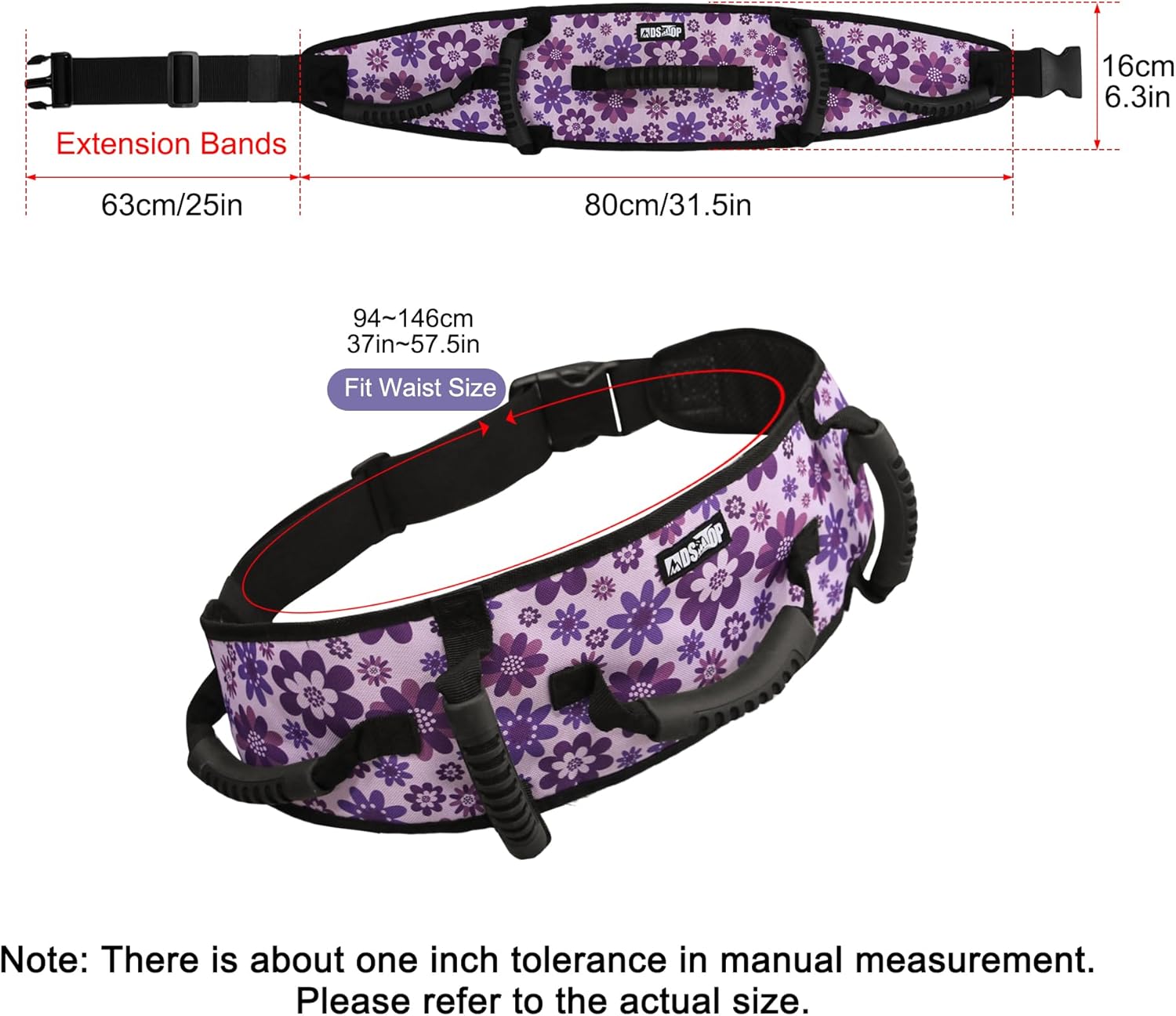 MDSTOP Gait Belt Transfer Belt for Seniors, Anti-Slip Gate Belt for Elderly Lifting with Quick Release Buckle, Medical Belt for Lifting Patients, for Handicap, Physical Therapy, Elderly (Purple)