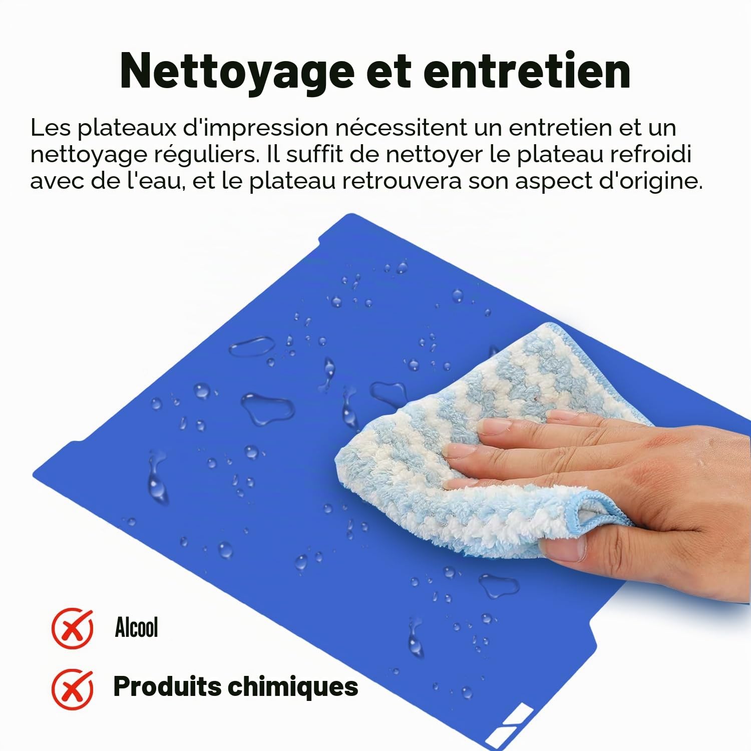 Plaque de refroidissement pour H2C Aucun chauffage Lit froid Plaque froide Plaque de refroidissement double face lisse Plaque de construction Plaque de construction Impression à basse