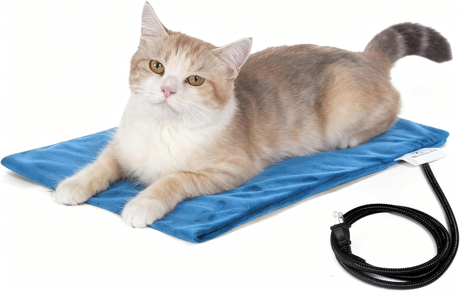 MARUNDA Pet Heating Pad,Cat Heating Pad Indoor Waterproof,Auto Constant Temperature, Chew Resistant Steel Cord (Blue, S-12" x 16")