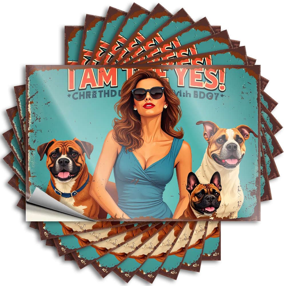 Class Ebike Decals Funny Desk Laminated Day Bulk - Vibrant Retro Poster Featuring A Stylish Woman in Blue Dress Flanked/New Driver Sticker for Car(12X18CM-6Pcs)