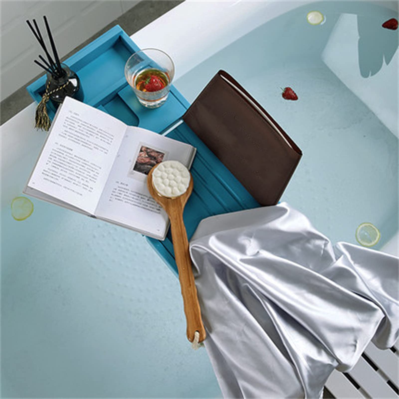 Bandejas para bañera, Bandeja para bañera, Bandeja Azul para bañera, Bandeja retráctil para bañera de Hotel, Bandeja para remojo (Color: 3, tamaño: 75-110 x 23 cm)