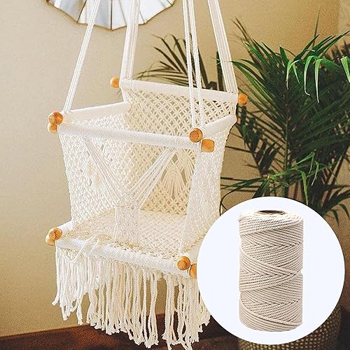 Miniatura 5 de Hilo de macramé, hilo de algodón beige, cuerda de algodón, cuerda de algodón, cordón de macramé natural para atrapasueños, manualidades, tejer,