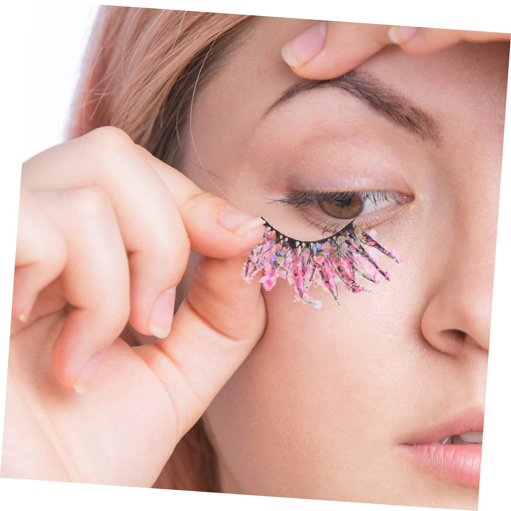 minkissy 25 Paar farbige falsche wimpern lange falsche wimper künstliche Wimpern Glitzer-Wimpern kosmetische wimpern falsche Wimpernverlängerung Cosplay verlängern 3d chemische Faser