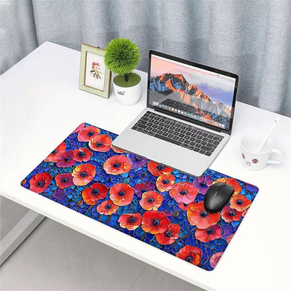 Podkładka pod mysz XXL abstrakcyjna podkładka pod mysz biurowa akcesoria do klawiatury podkładka pod mysz kwiat rozszerzony duży dywan do gier 1000 x 500 x 3 mm ochrona na biurko gumowa podstawa
