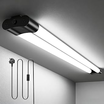 Sararoom 4FT 115CM LED Batten Light, 40W 4400LM Super Bright LED Tube Light, 6500K Daylight White Surface Mounting Ceiling Lighting for Home Office Basement Garage Warehouse Kitchen [Energy Class F]