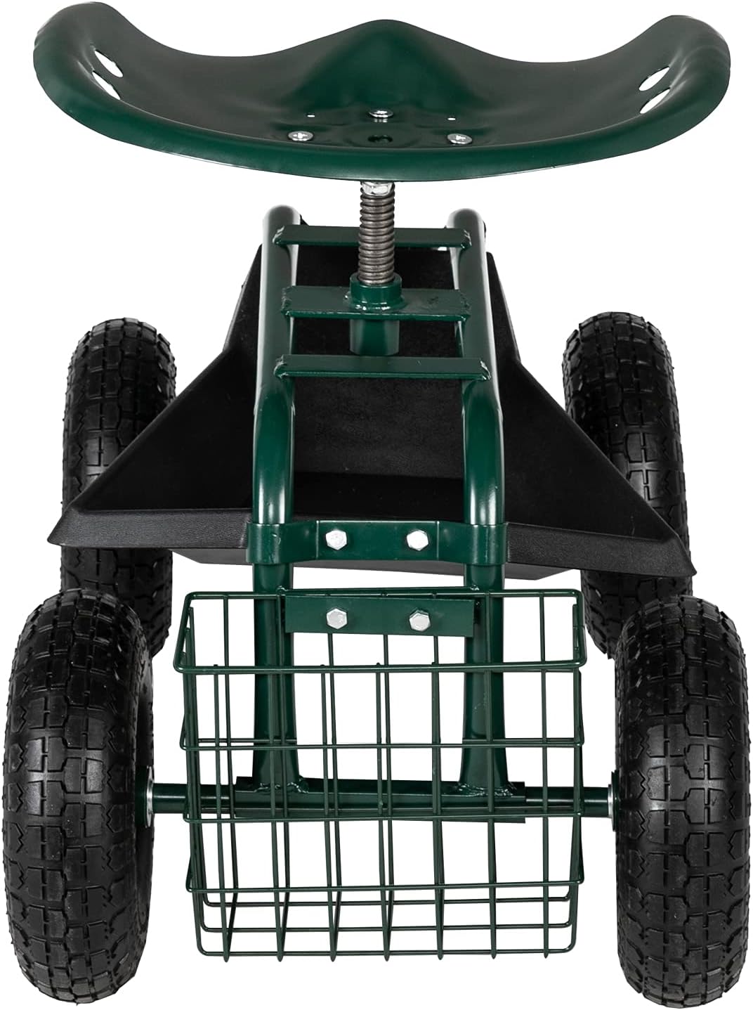 Garden Cart Rolling Stool with Wheels, Seat, and Tool Tray for Weeding Planting or Lawn Care Rolling Gardening Chair Cart