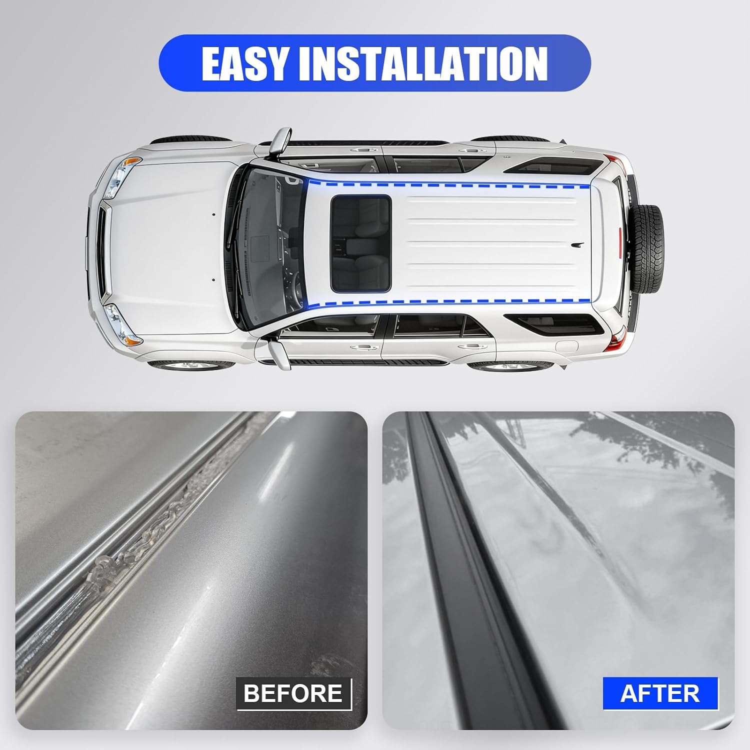 Roof Drip Molding Weatherstrip for Toyota 4Runner 2003-2009 75533-35041 75534-35011