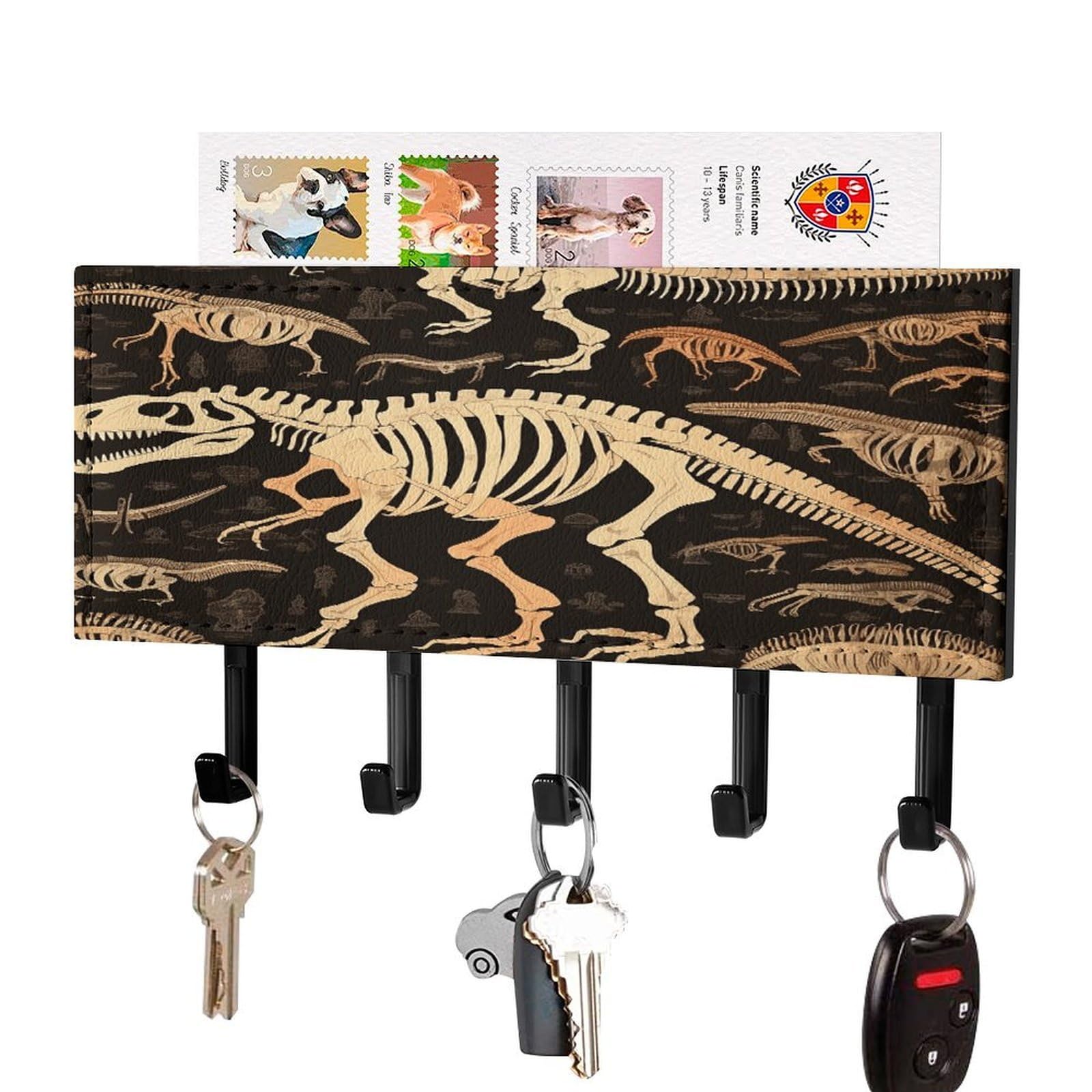 Soporte para llaves decorativo de dinosaurio para organizar el recibidor familiar