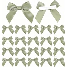 60 PCS Sage Green Ribbon Bows 2" Mini Satin Bows for Gift Wrapping Crafts Making Baby Shower Birthday Party Wedding Decorations