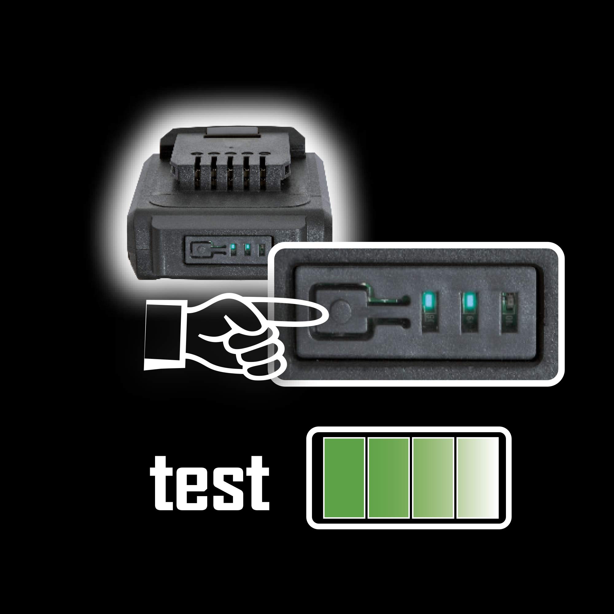 Ribiland 10417 - Batterie 20 V 2 Ah pour Gamme R-BAT20 - Batterie Li-ION 20 V - 2 Ah - avec témoin de Charge - Noir