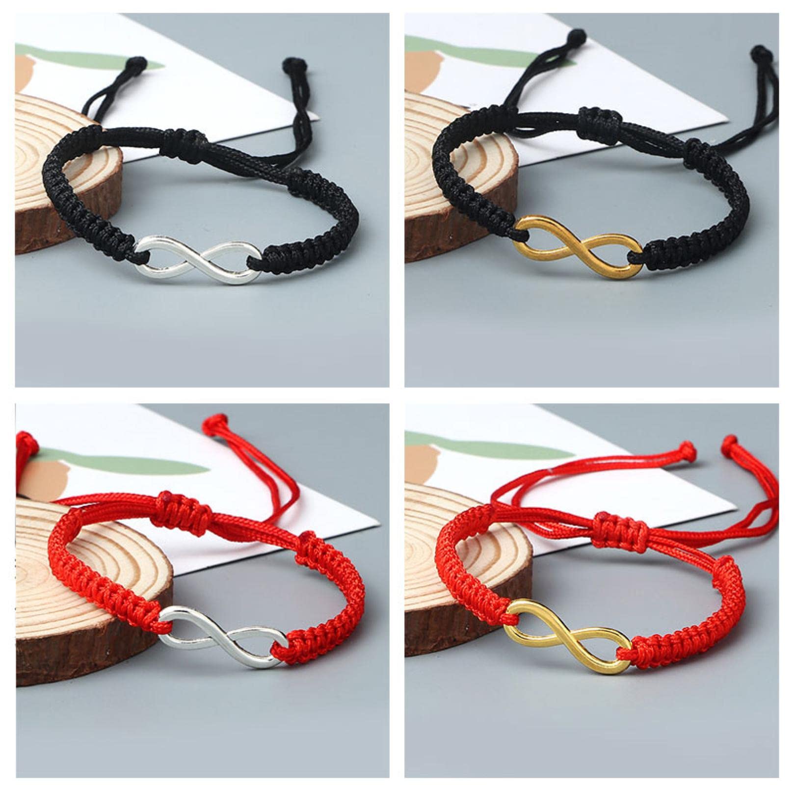GXNRHG MOCHAMIK Bysonglezai Pulseras para Hombre Mujer Charm Pareja Cuerda Trenzada Hecha a Mano Infinito Amistad Brazaletes Ajustables para Mujeres Hombres Moda s