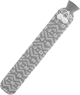 Easycosy Hot Water Bottle- Bed Warm Waist Warm Back Hot Water Bottle with Super Soft Fabric Knitted Cover 2L Pure Natural ...