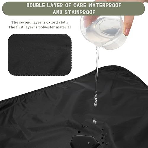 Vista 3 de TIESOME 1 babero para adultos, babero elástico de doble capa para adultos de 28 x 17 pulgadas, reutilizable, impermeable, lavable, babero