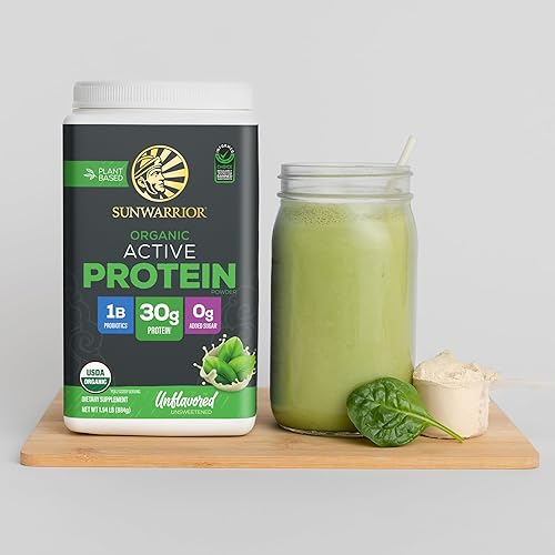 Miniatura 6 de Proteína vegana en polvo a base de plantas USDA Organic BCAA  1.06 oz por porción  Azúcar, gluten, sin lácteos sin OMG  Sin sabor, 20 porciones
