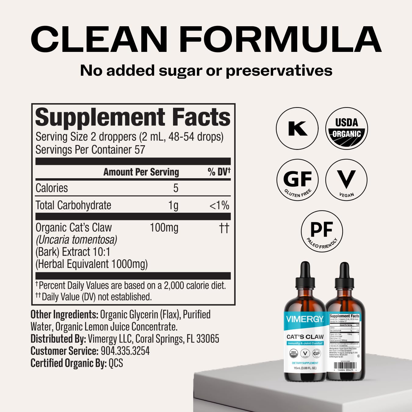 Cat's Claw 10:1 extract, Whole Body Immunity*, Alcohol-Free, 2 Mo Supply — Amazon image 2