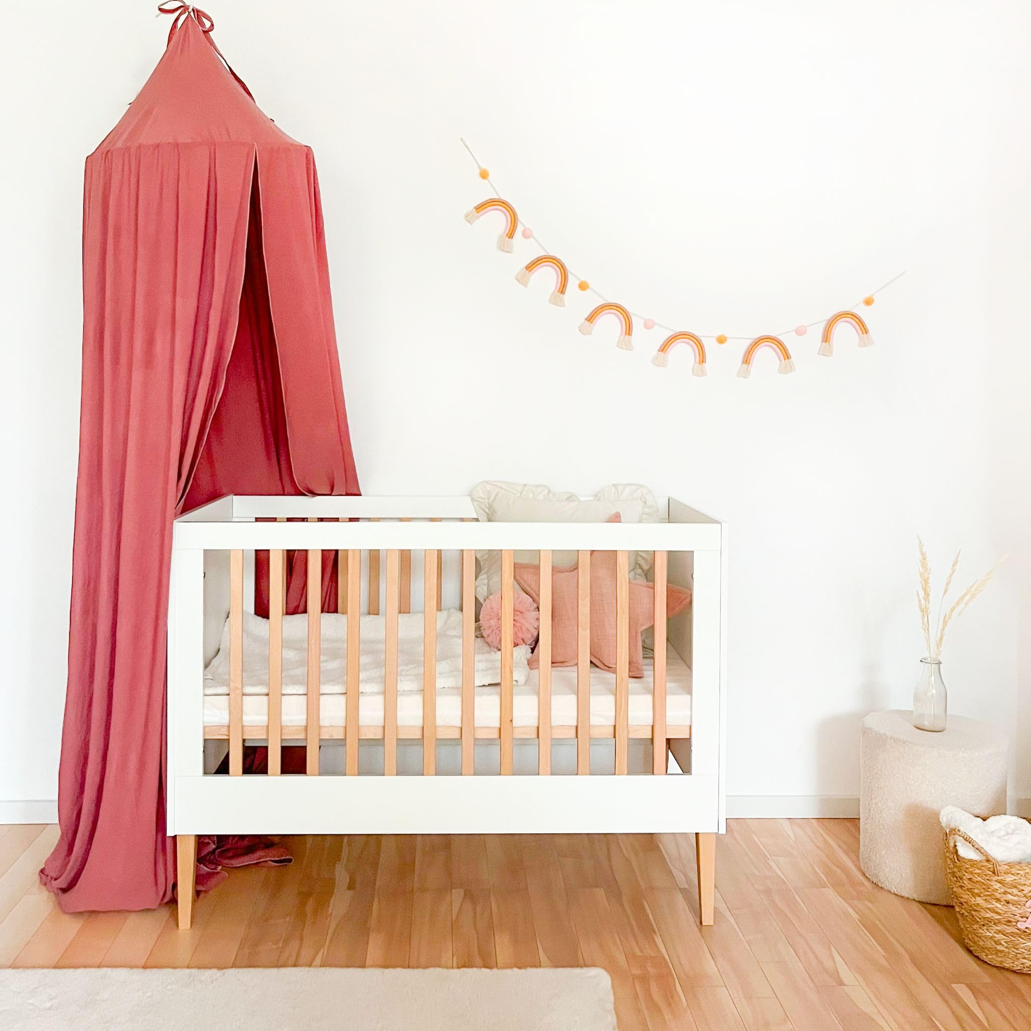 ATB Barreau Lit Bebe Evolutif 120x60 - Berceau Bébé Blanc 60x120 - Chambre Bebe Complete - Lit Cododo et Mobilier pour Enfants - Lits Évolutifs et Parapluies à Niveaux - Lits Bébé