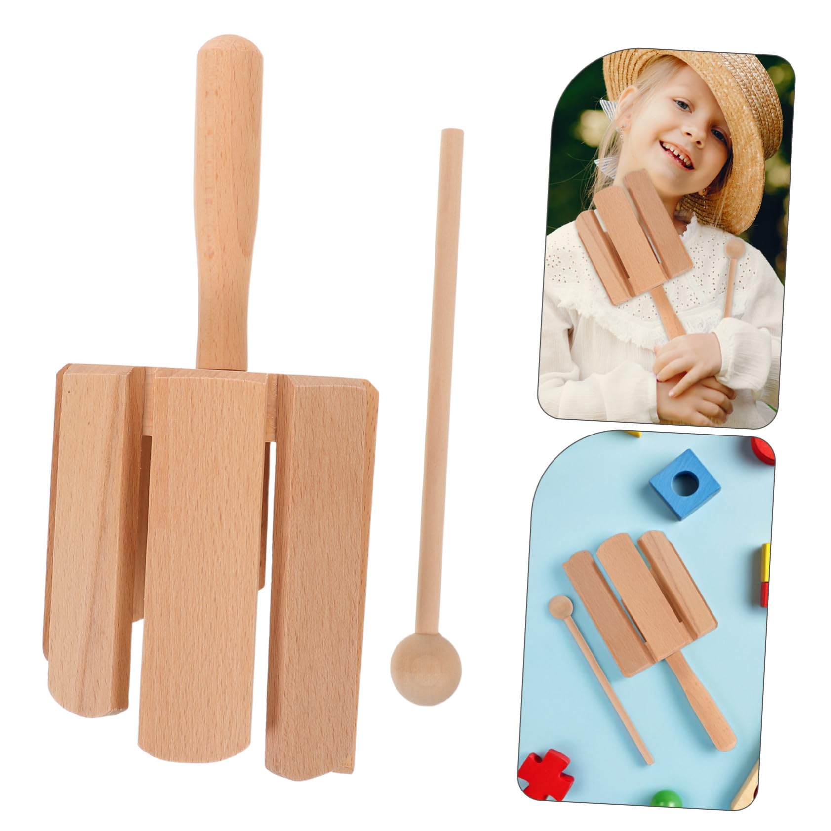 2 Instrumentos De Madera con Mazos De Percusión para Aprender Juguetes De Madera Sólidos para Pequeños Juguetes Educativos Montessori De Tonos para Música