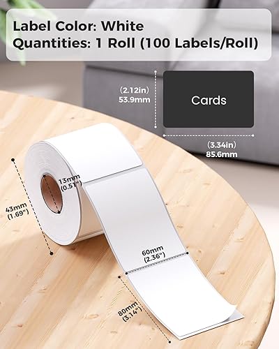 Miniatura 2 de Etiquetas térmicas M220 compatibles con etiquetas Phomemo, 2.36 x 3.14 pulgadas, impermeables, repuestos de etiquetas grandes para etiquetas M220,