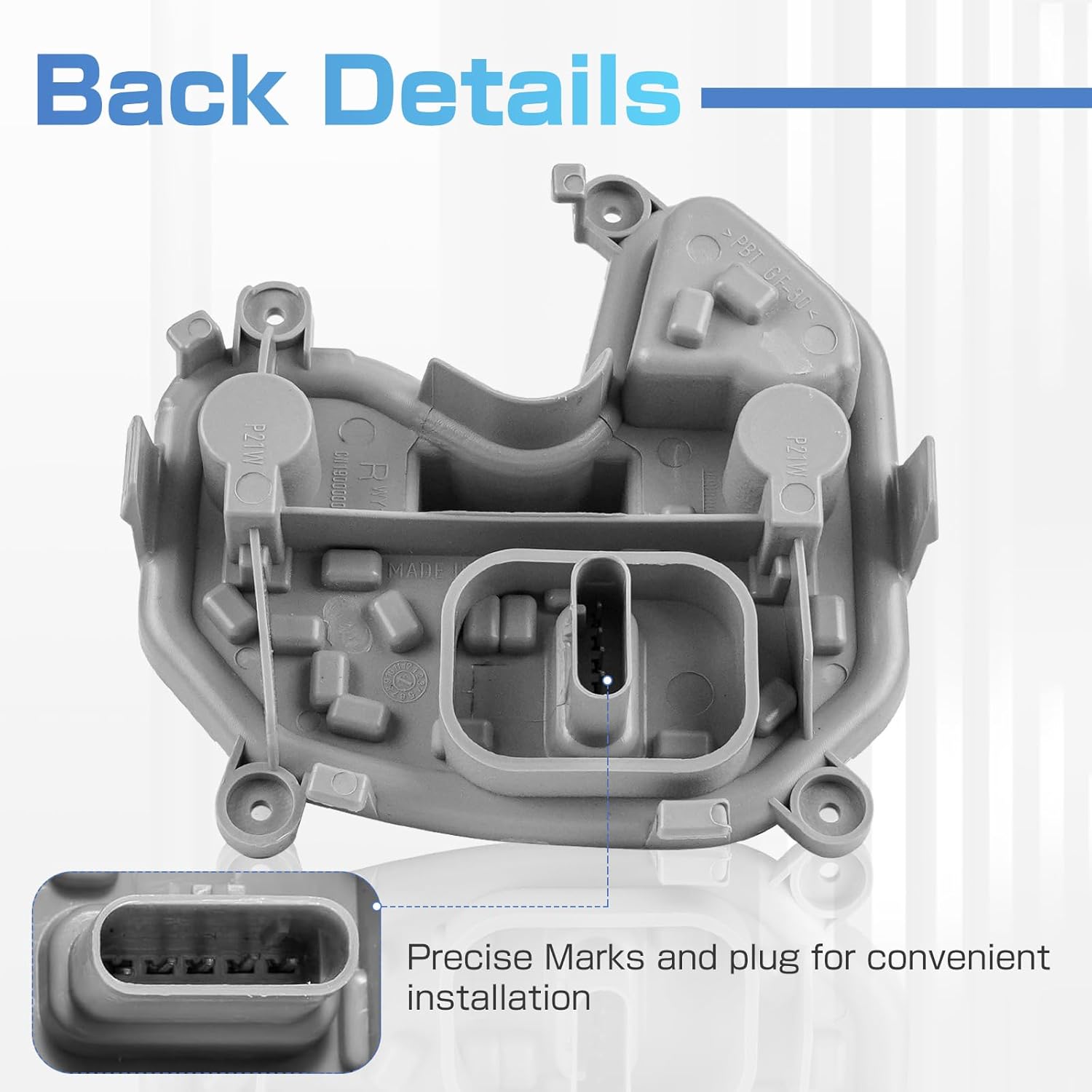 Rear Tail Lamp Housing Holder Bracket Compatible with Jeep Renegade 2015-2023 Right Passenger Side Light Holder Bracket with Plug and Bulb 68270837AA