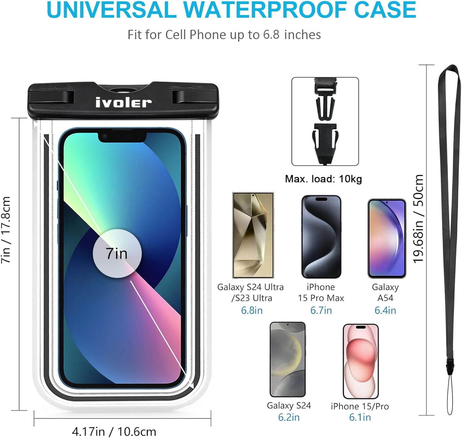 iVoler vízálló telefontok részletei