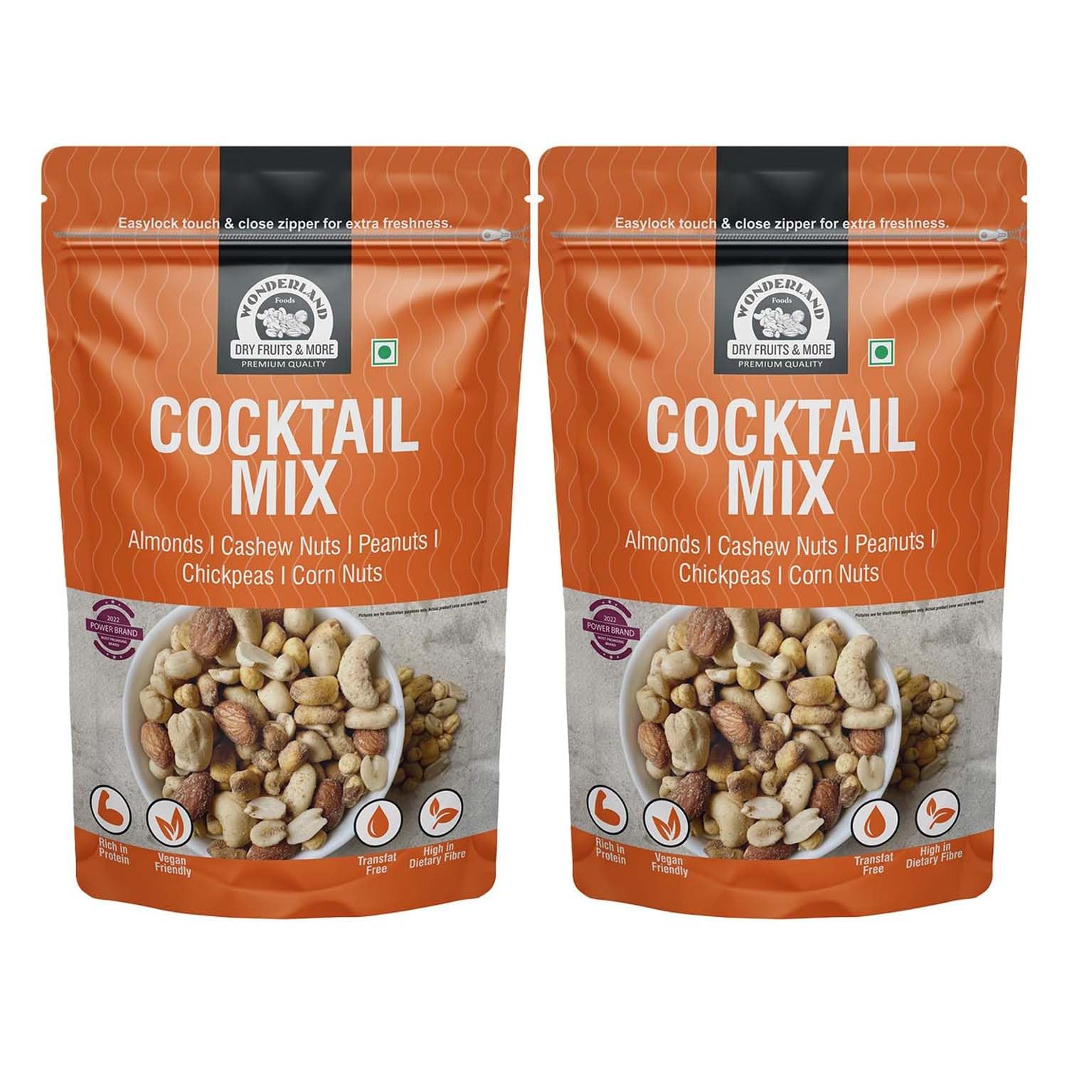 Wonderland Foods Cocktail Mix 400g (200g X 2) Raosted And Salted California Almond, Cashew, Peanuts, Chickpeas And Corn Nuts | Healthy & Nutritious | Rich in Fibre (B0B4DRVQ2S) Amazon Price History, Amazon Price Tracker